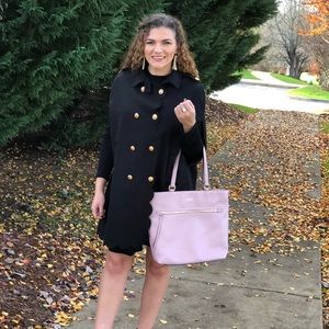 Black Scalloped Cape Jacket